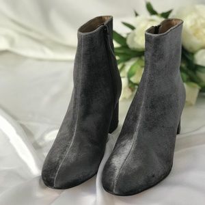 New J.Crew Hadley Velvet Ankle Boots Gray  H3195